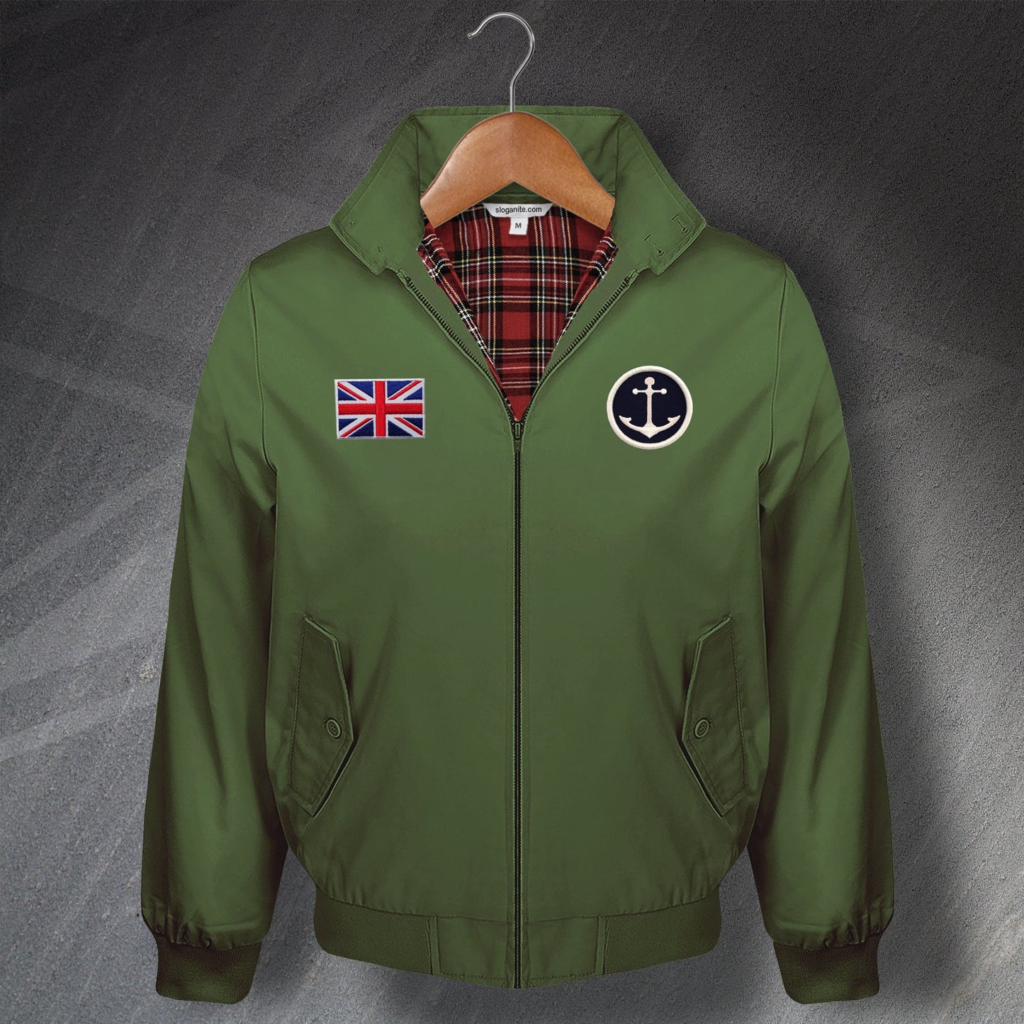 Navy Anchor Harrington Jacket