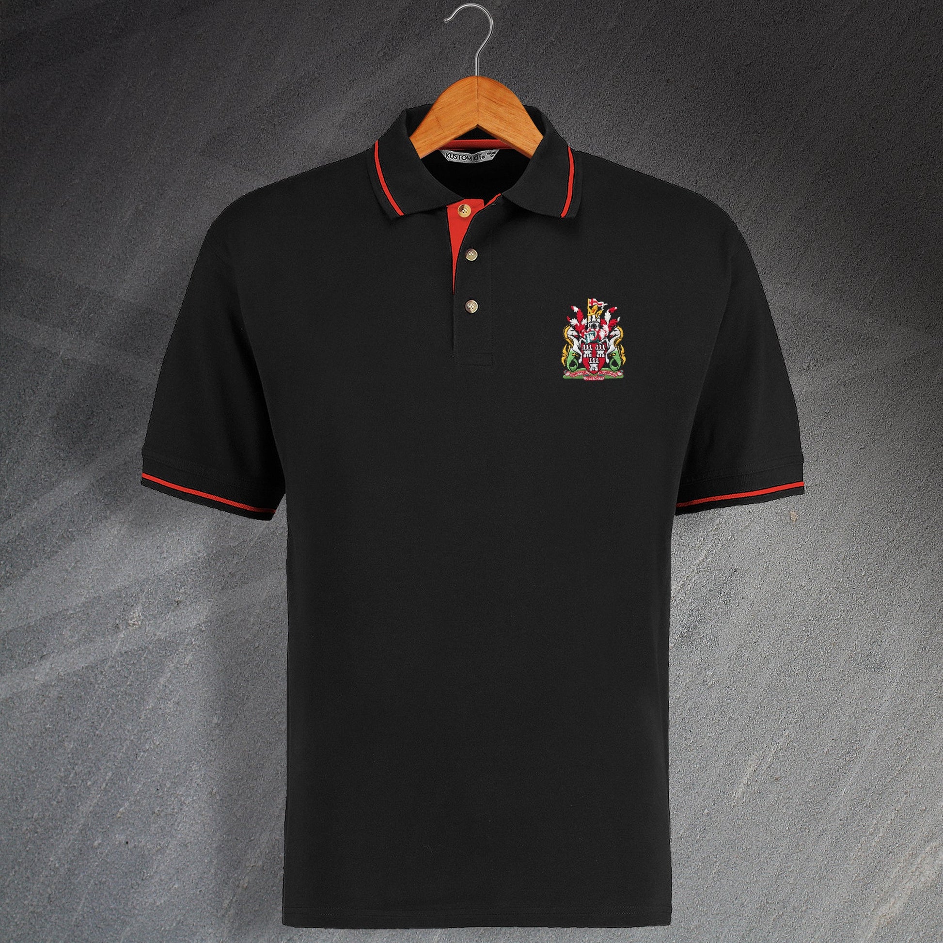 Retro Newcastle Embroidered Contrast Polo Shirt