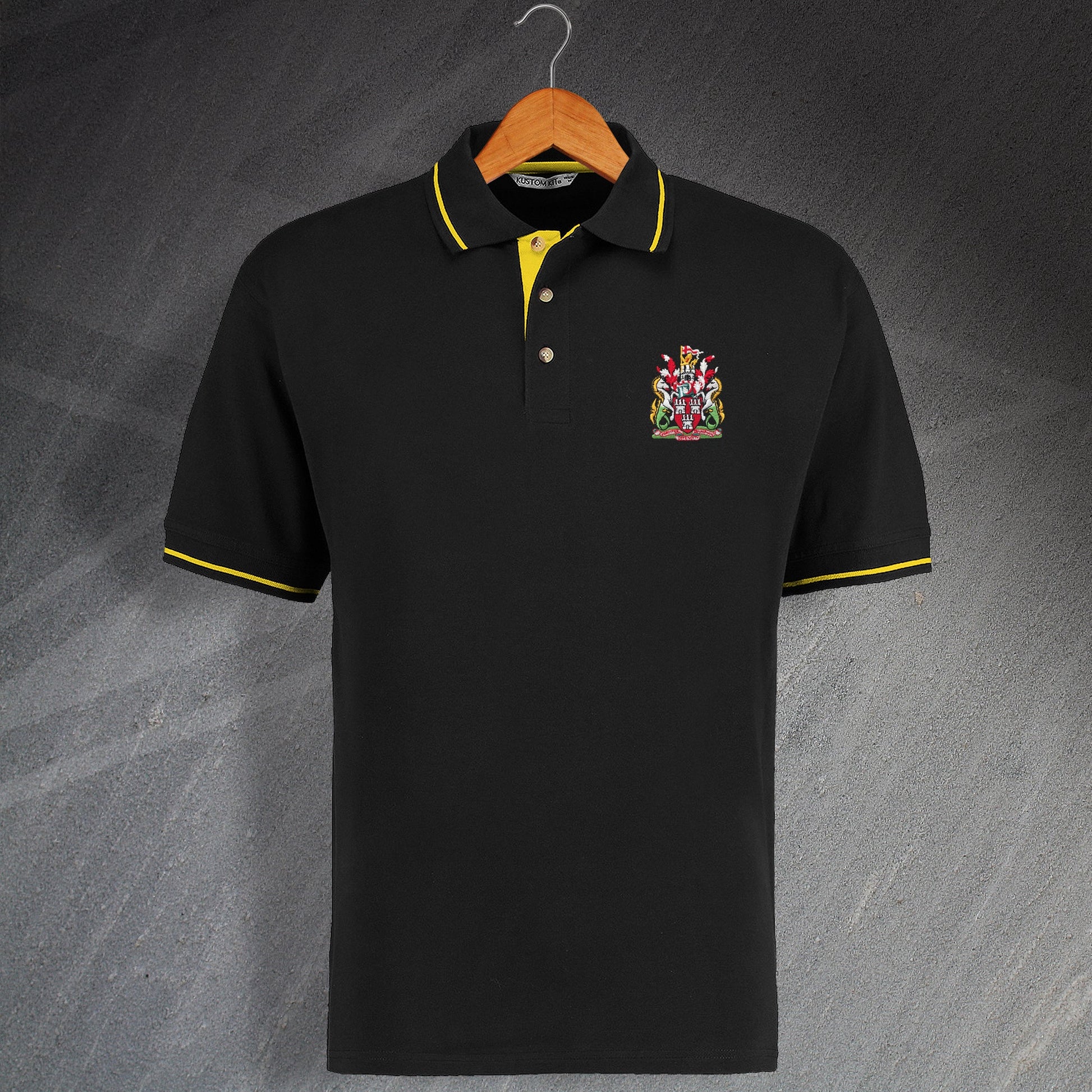 Retro Newcastle Embroidered Contrast Polo Shirt