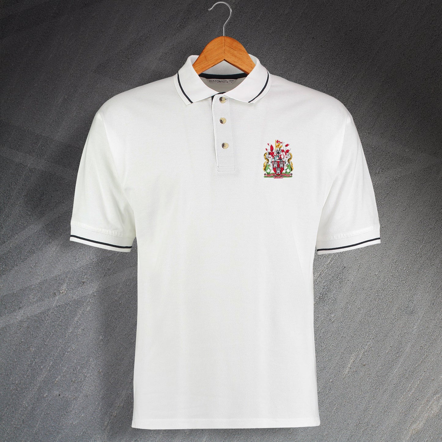 Retro Newcastle Embroidered Contrast Polo Shirt