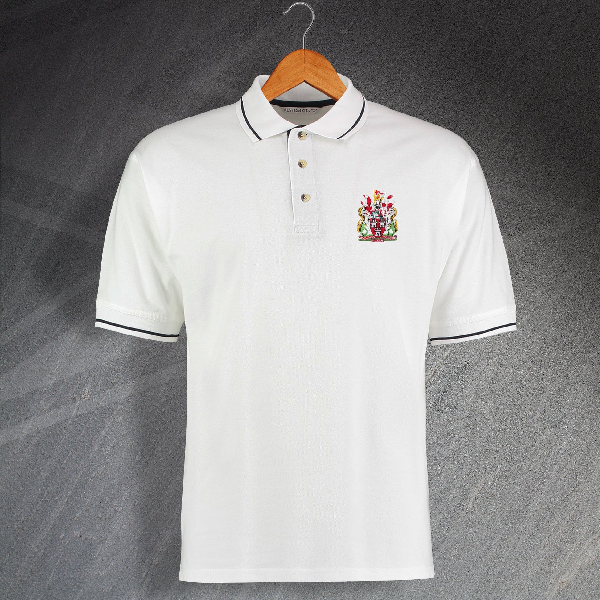 Retro Newcastle Embroidered Contrast Polo Shirt