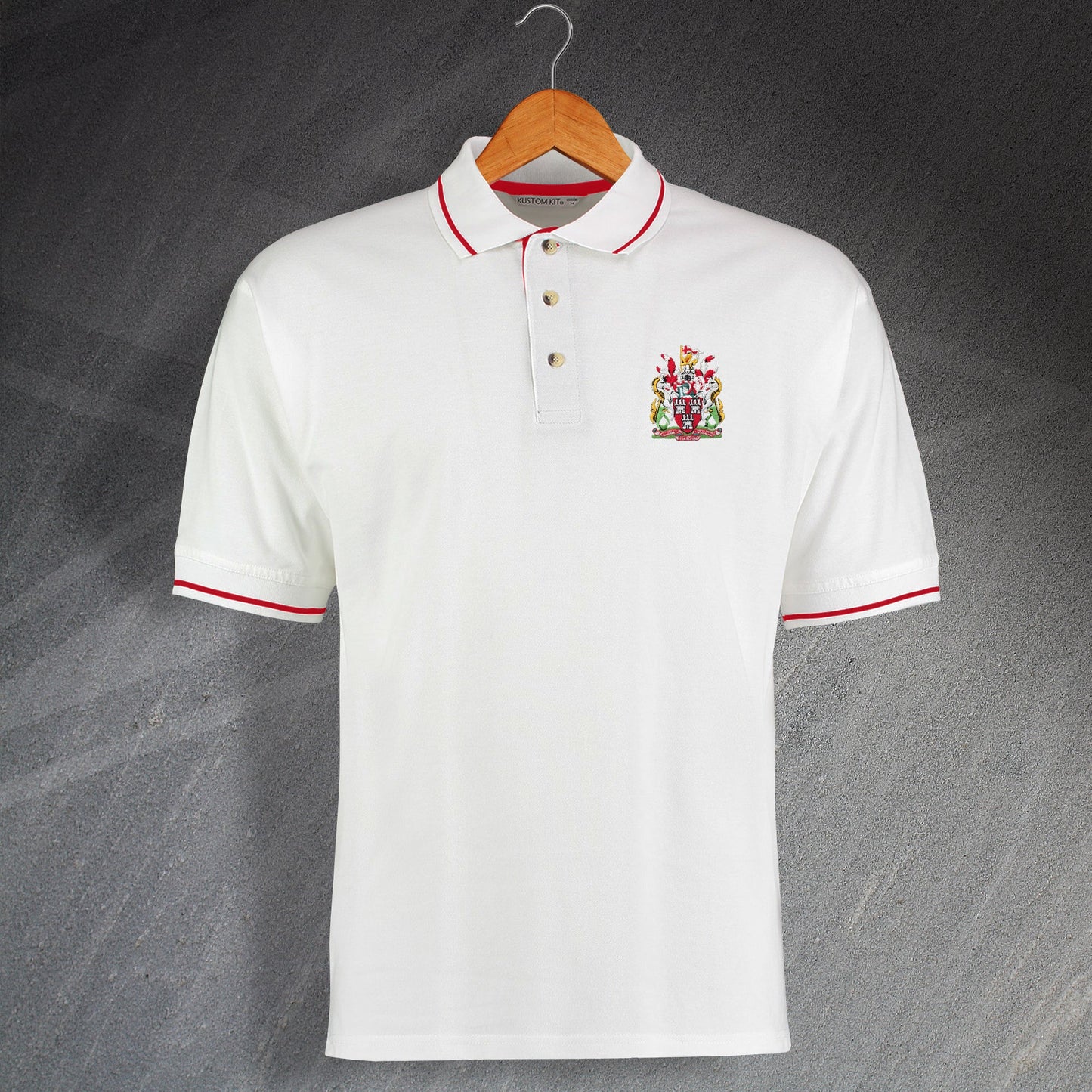 Retro Newcastle Embroidered Contrast Polo Shirt
