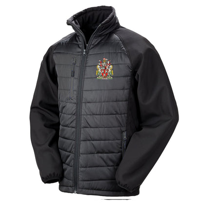 Retro Newcastle 1969 Embroidered Compass Padded Softshell Jacket