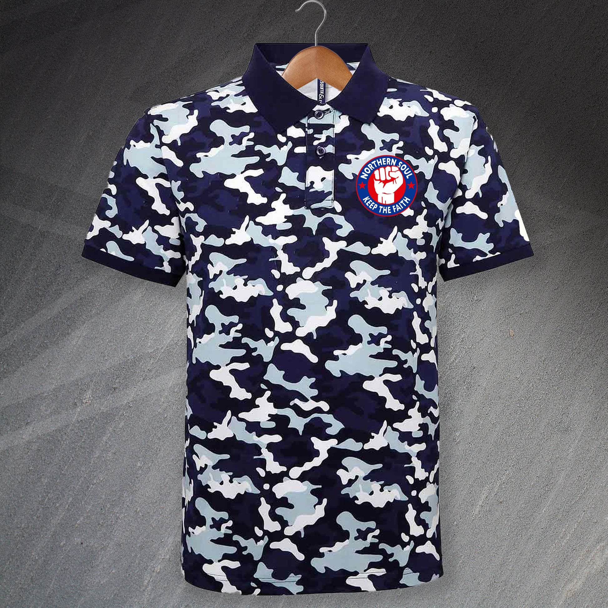 Northern Soul Camo Polo Shirt