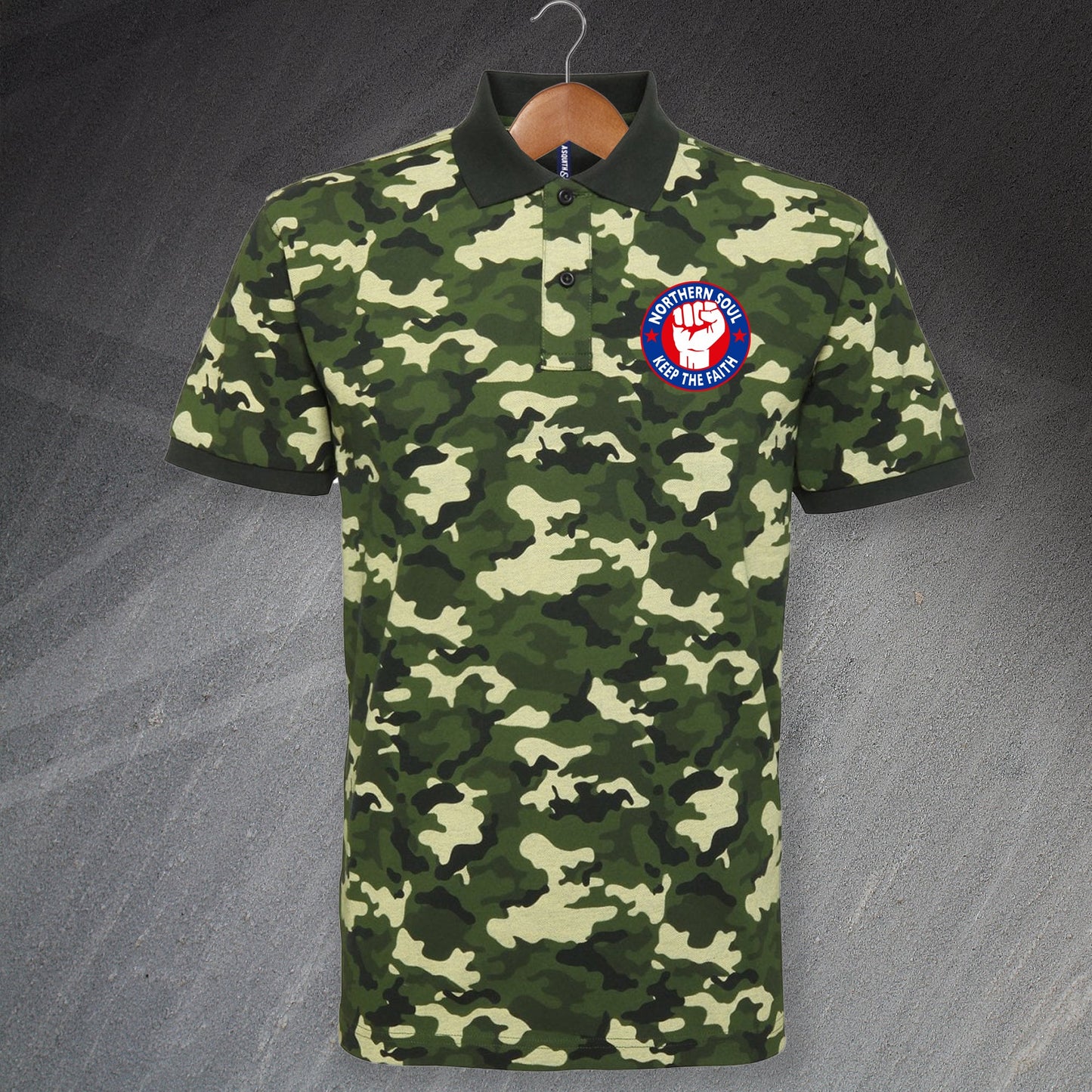 Northern Soul Camo Polo Shirt