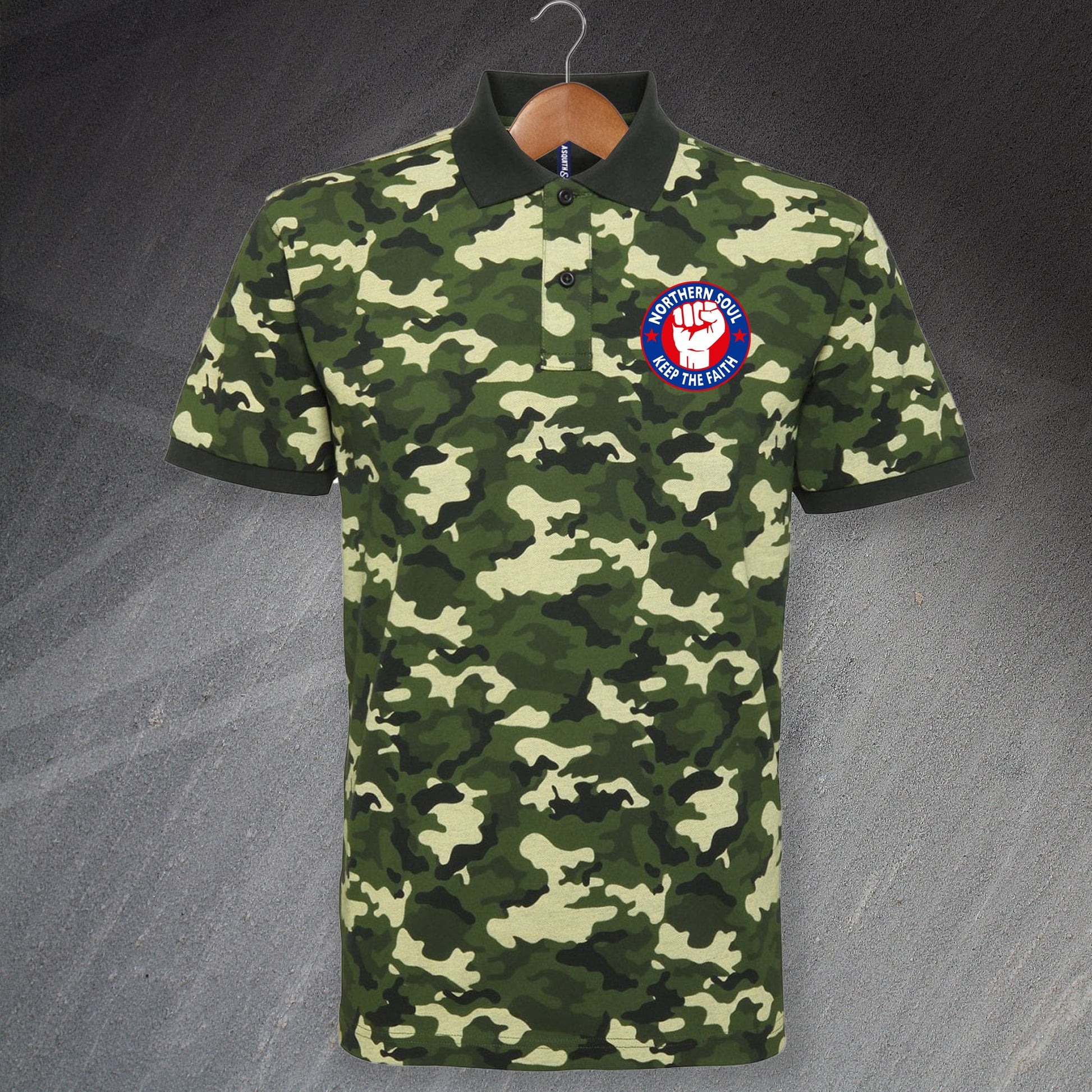 Northern Soul Camo Polo Shirt