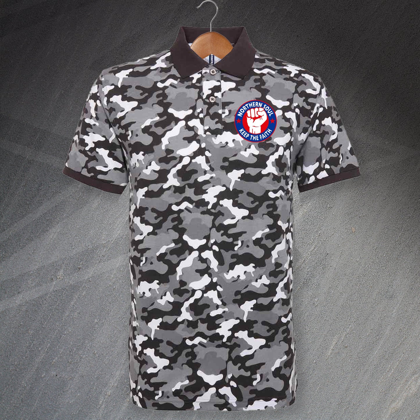 Northern Soul Camo Polo Shirt