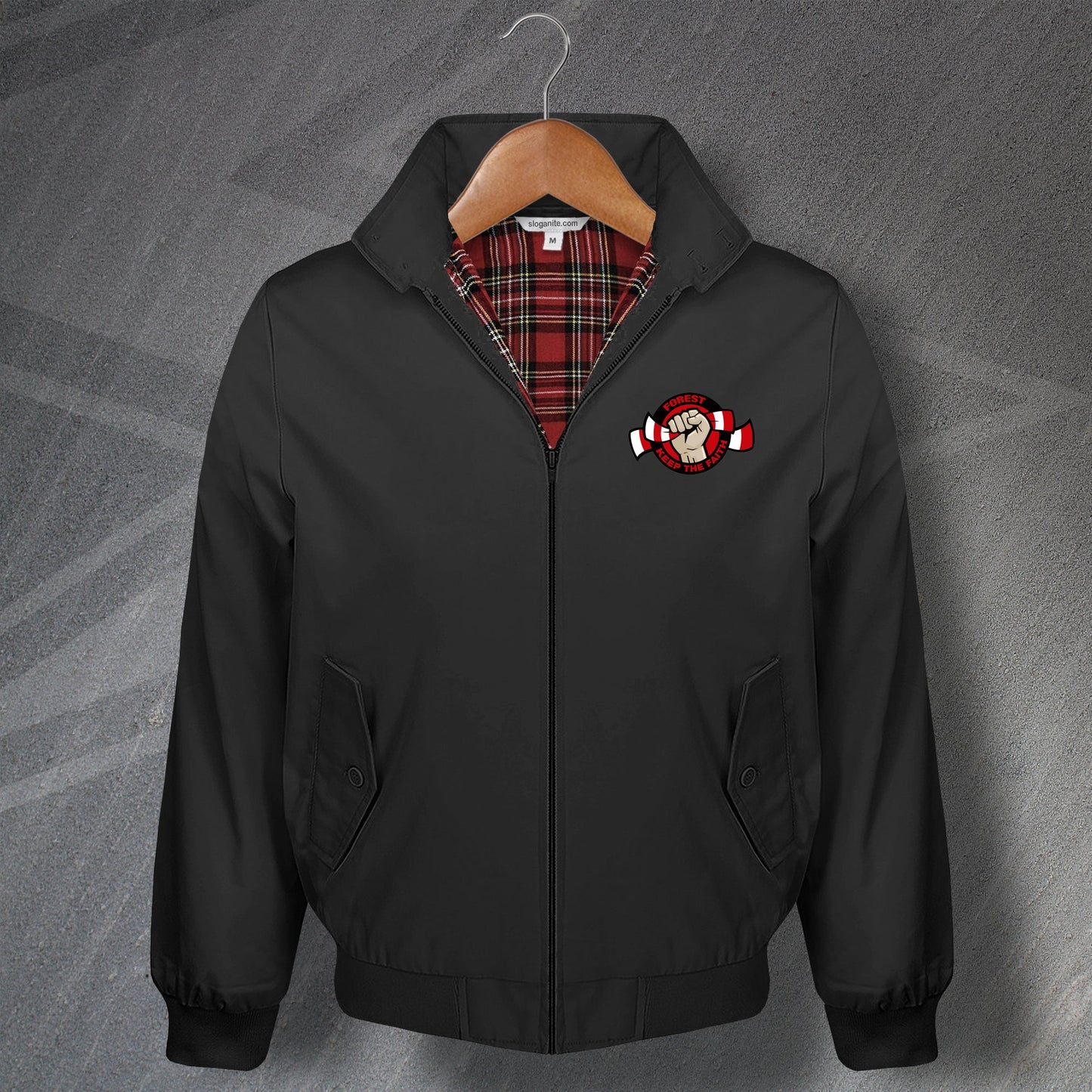 Forest Keep The Faith Embroidered Harrington Jacket