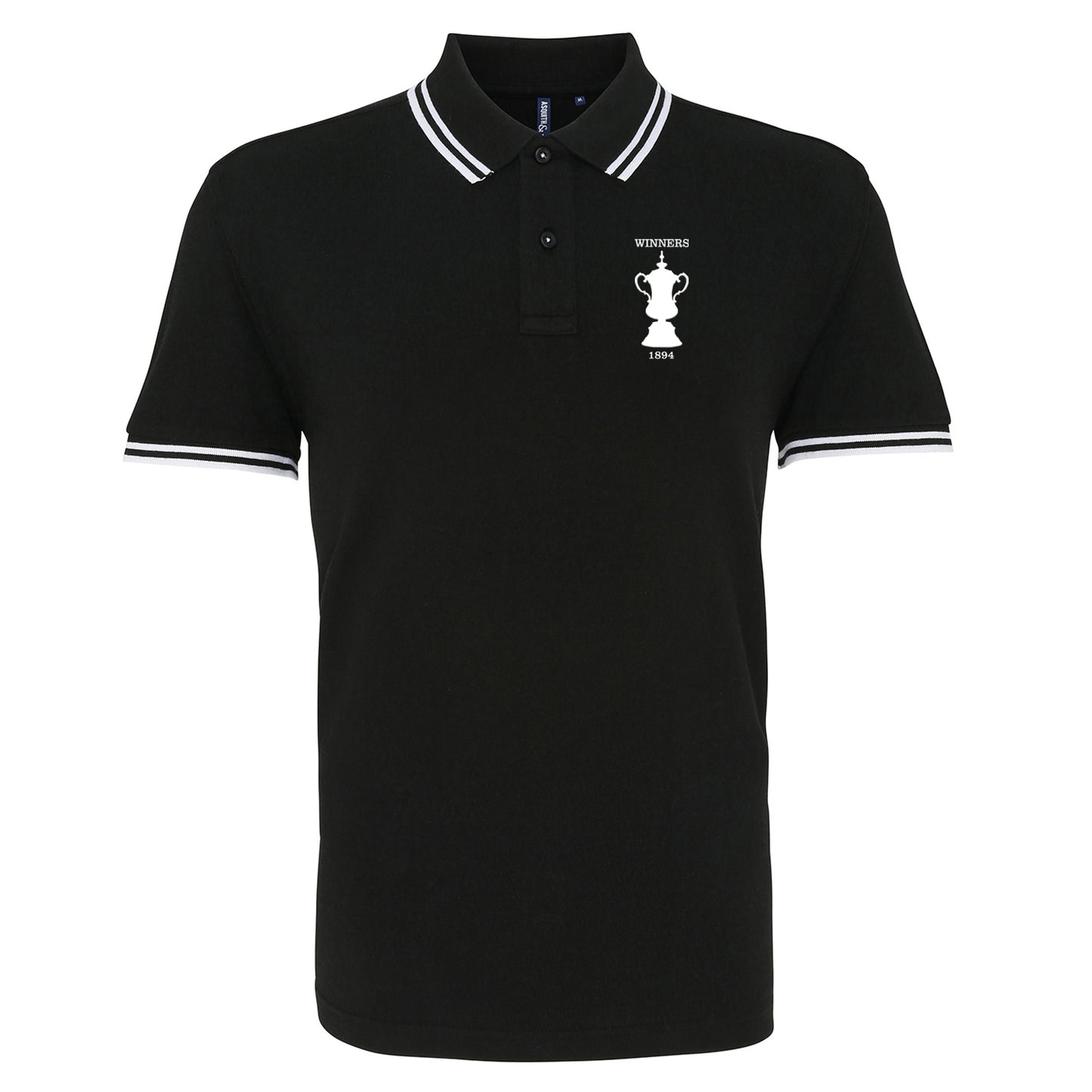 Retro Notts County 1894 FA Cup Winners Embroidered Tipped Polo Shirt