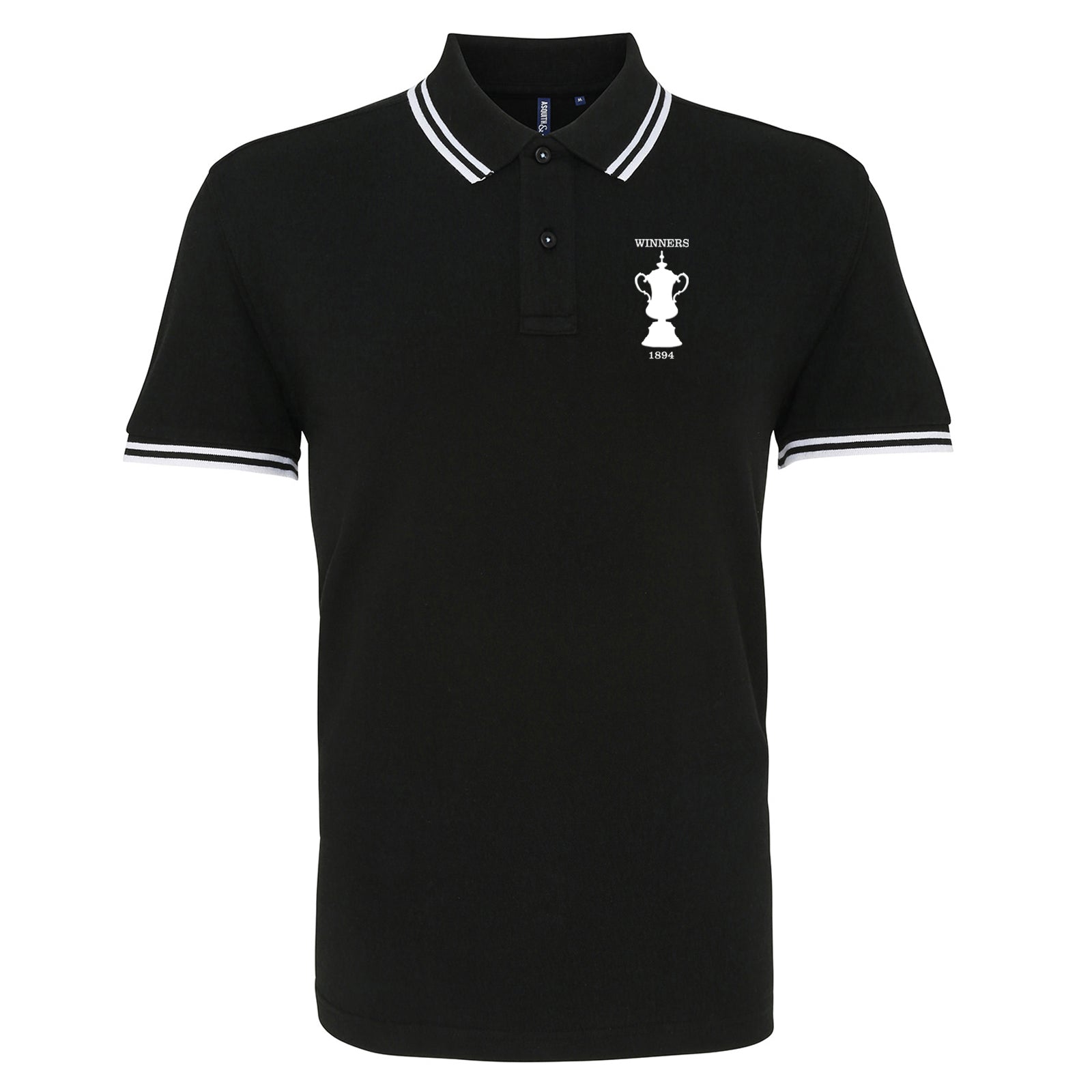 Retro Notts County 1894 FA Cup Winners Embroidered Tipped Polo Shirt