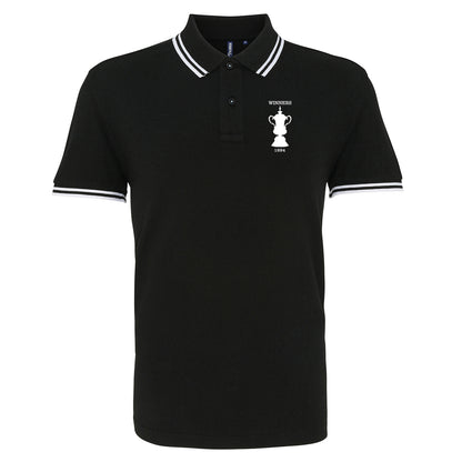 Retro Notts County 1894 FA Cup Winners Embroidered Tipped Polo Shirt