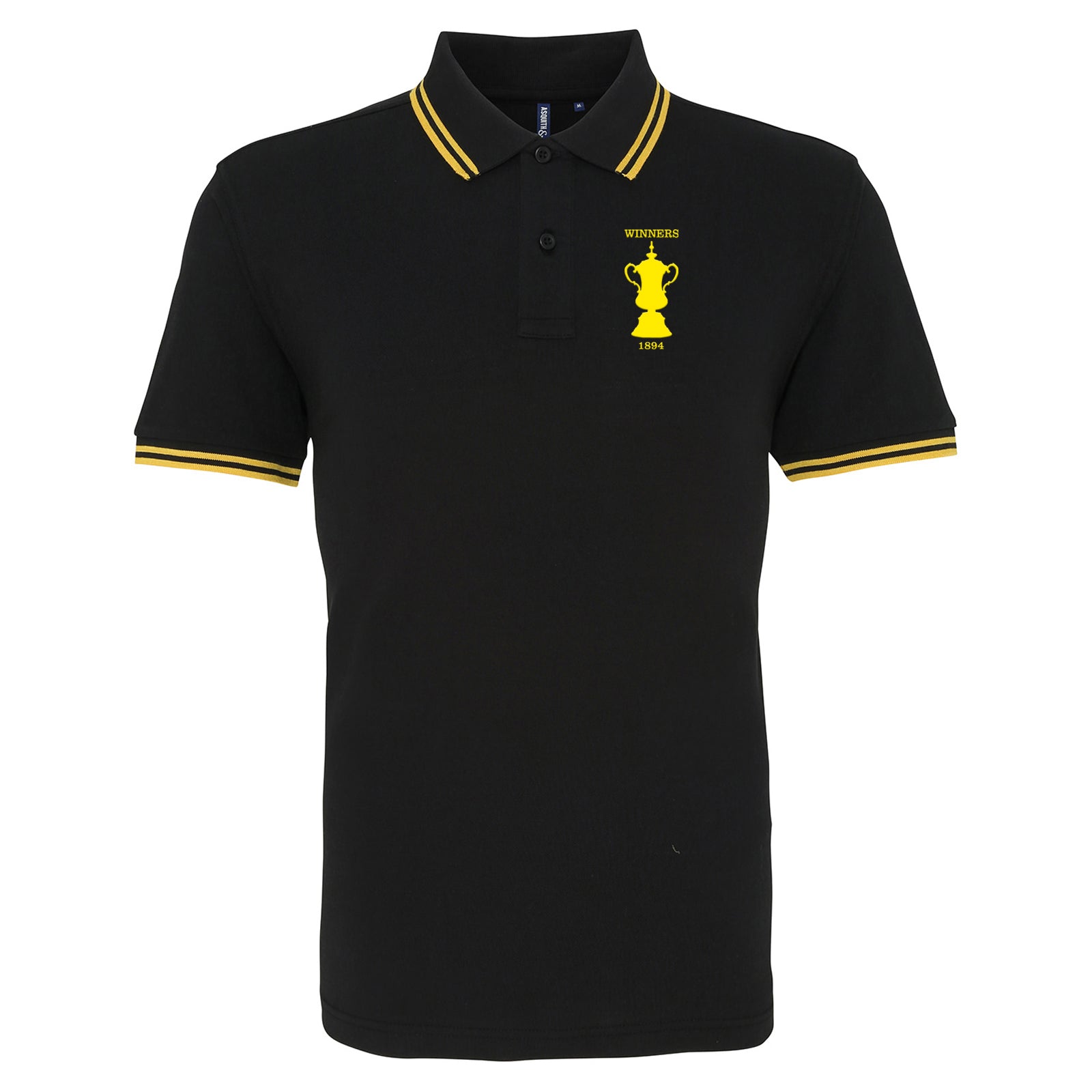 Retro Notts County 1894 FA Cup Winners Embroidered Tipped Polo Shirt