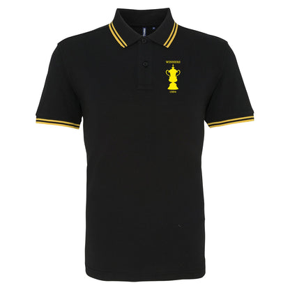 Retro Notts County 1894 FA Cup Winners Embroidered Tipped Polo Shirt