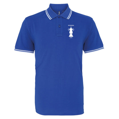 Retro Notts County 1894 FA Cup Winners Embroidered Tipped Polo Shirt