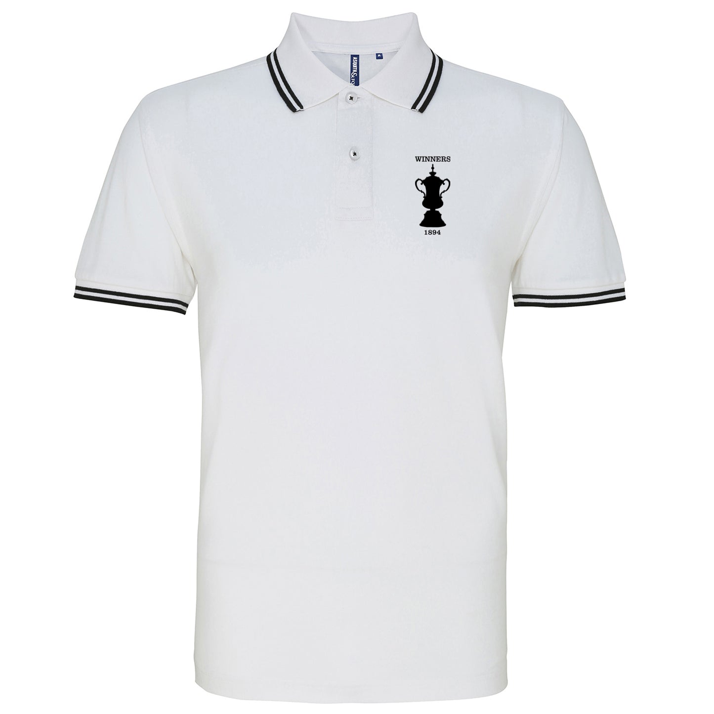 Retro Notts County 1894 FA Cup Winners Embroidered Tipped Polo Shirt