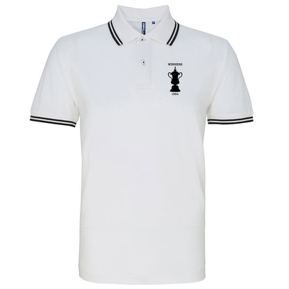 Retro Notts County 1894 FA Cup Winners Embroidered Tipped Polo Shirt