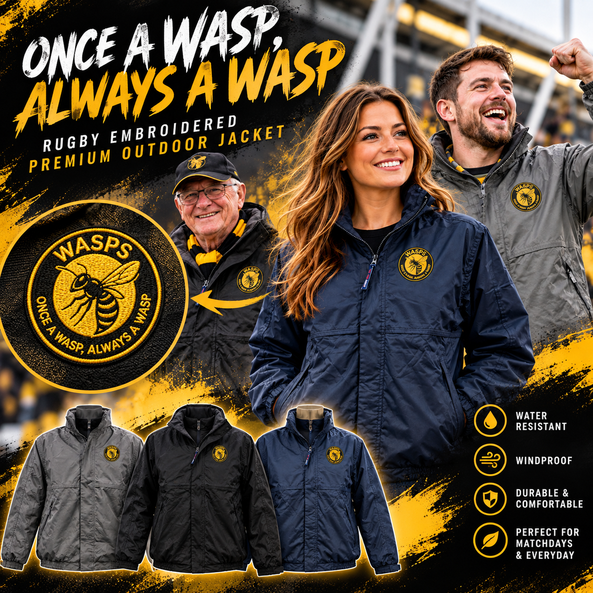 Once a Wasp Always a Wasp Rugby Jacket 