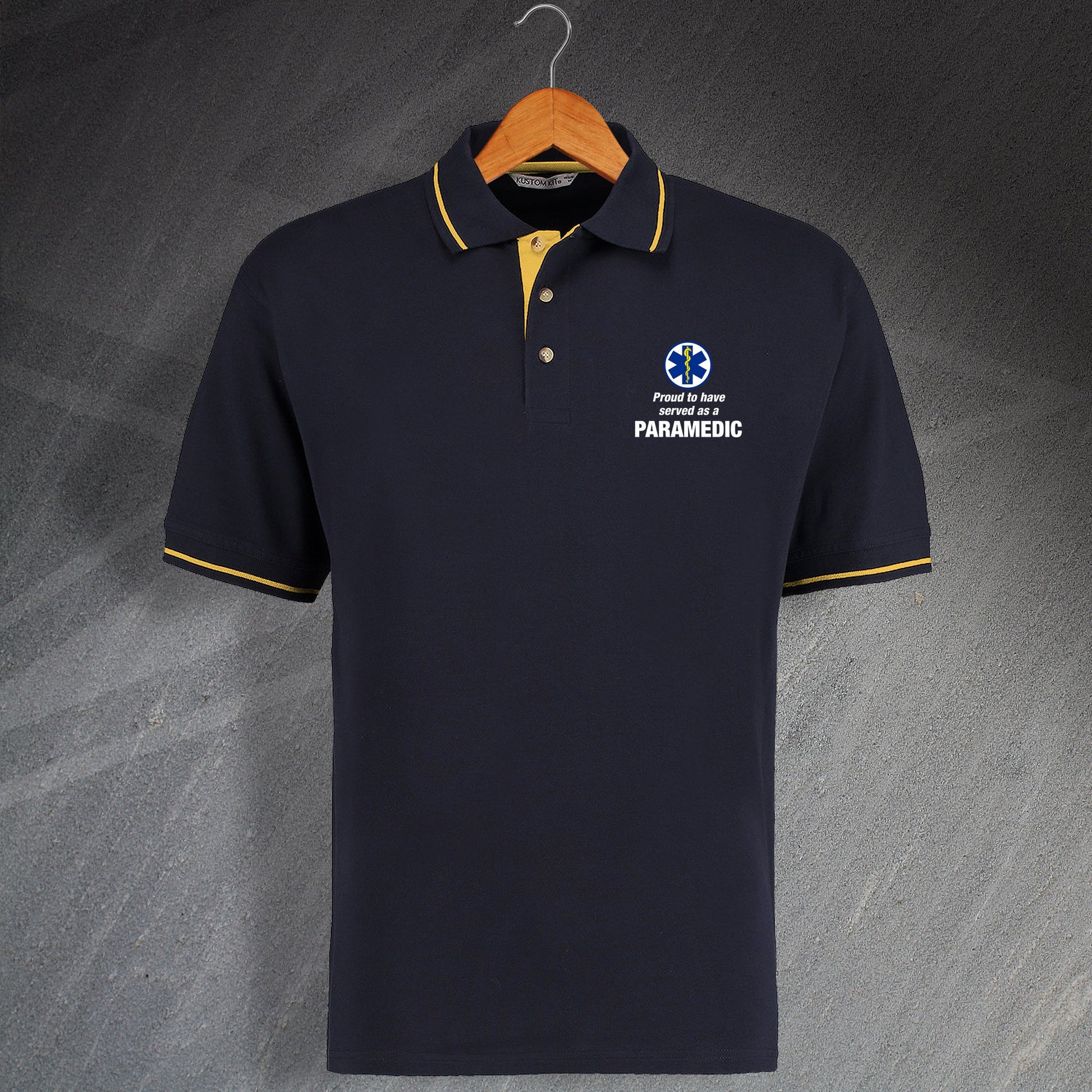 Proud to Have Served as a Paramedic Embroidered Contrast Polo Shirt