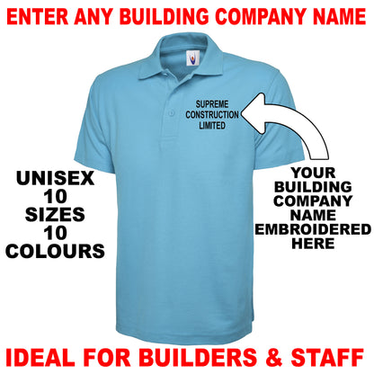 Personalised Building Company Polo Shirt UK