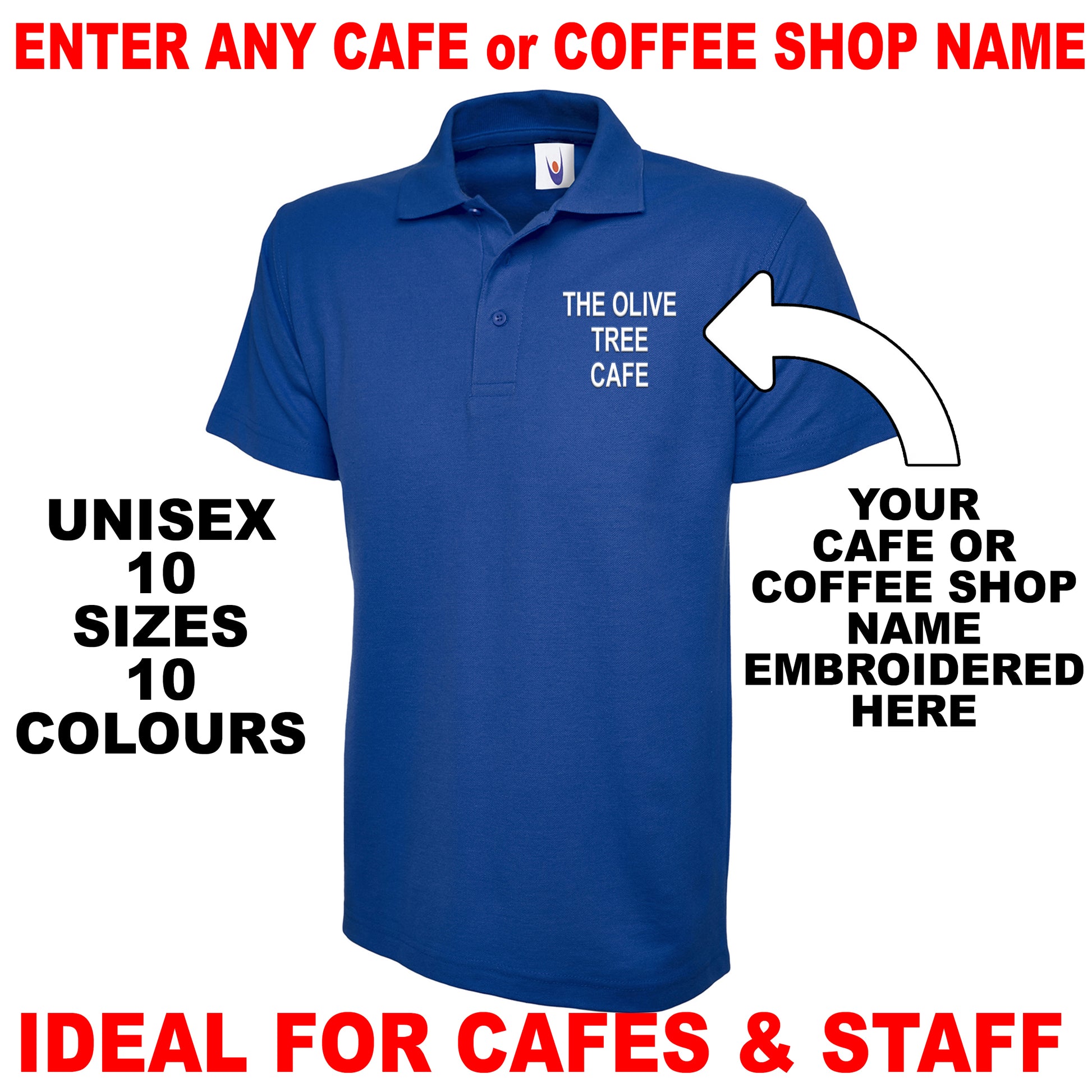 Personalised Cafe Polo Shirts UK