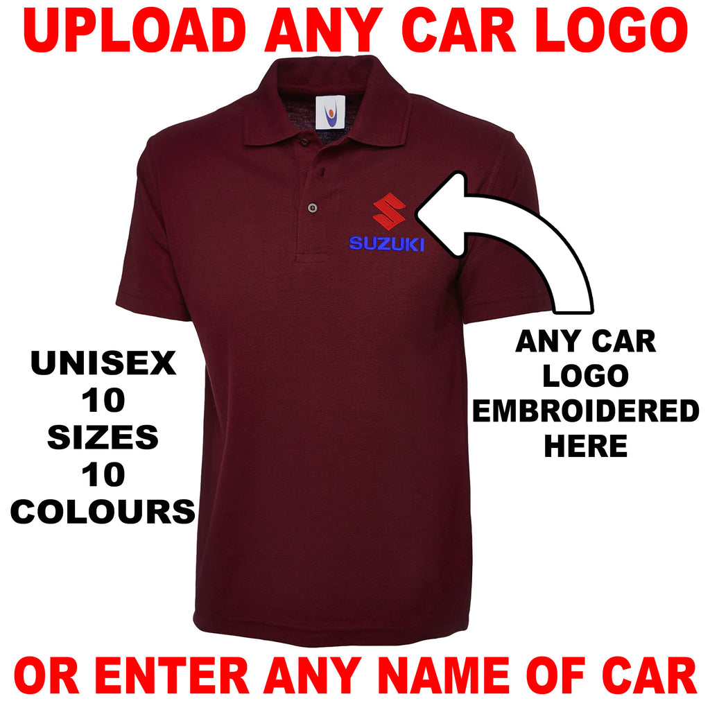 Personalised Car Polo Shirt Custom Car Clothing for Sale UK Paddywear