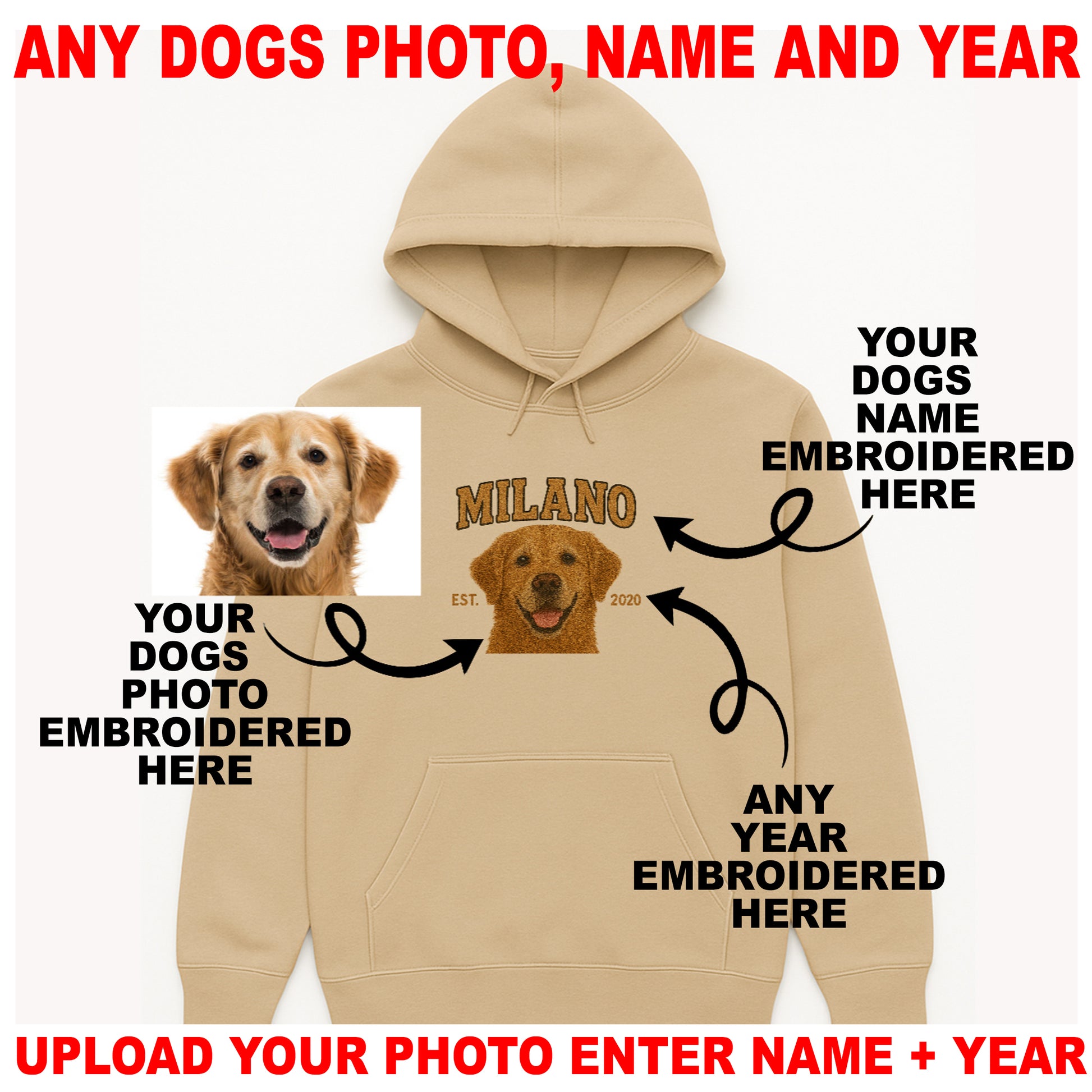 Custom Embroidered Dog Hoodie
