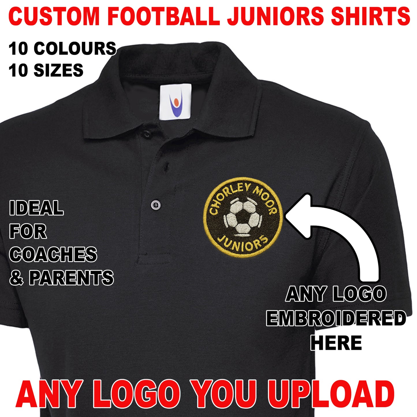 Personalised Football Junior Polo Shirts