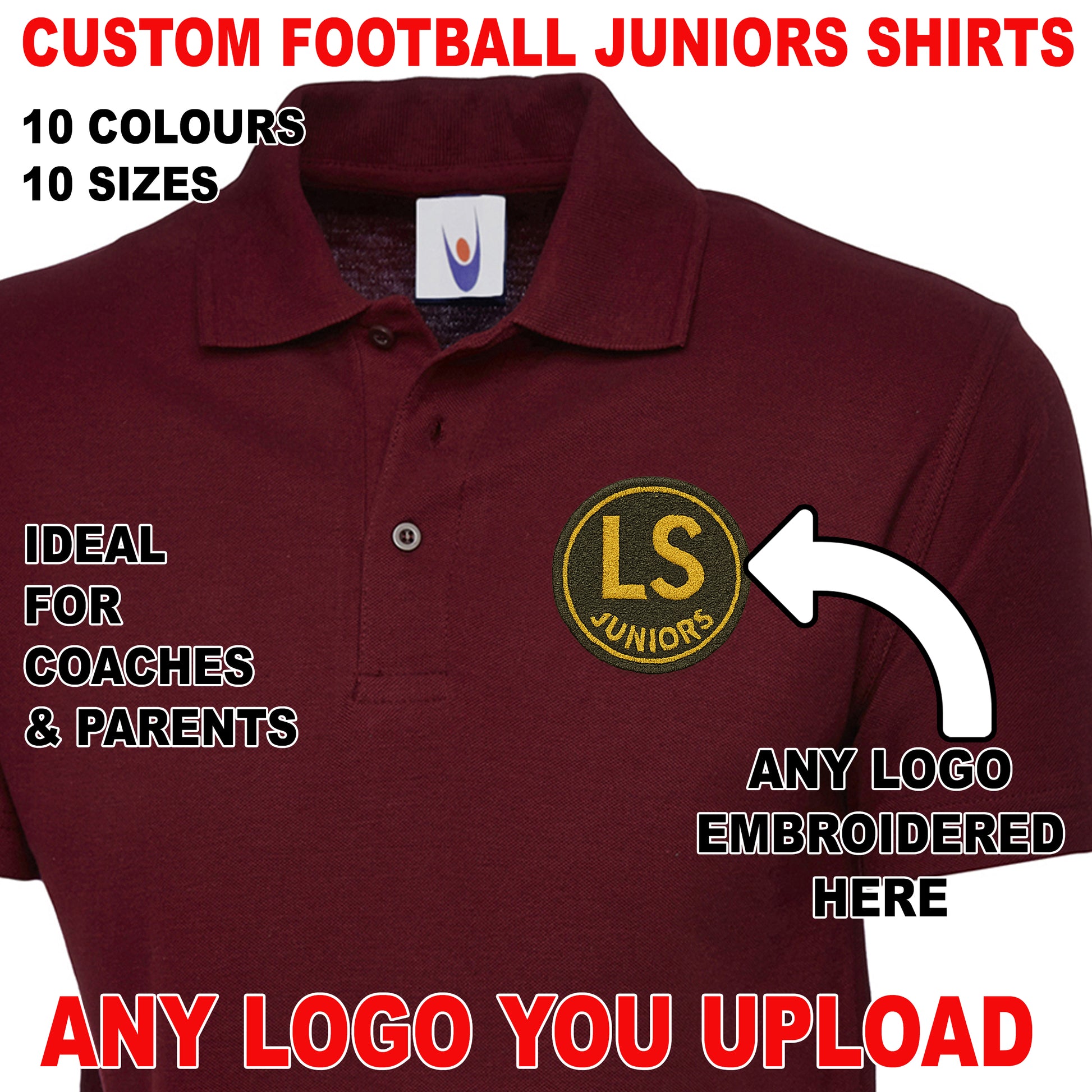 Personalised Football Junior Polo Shirts