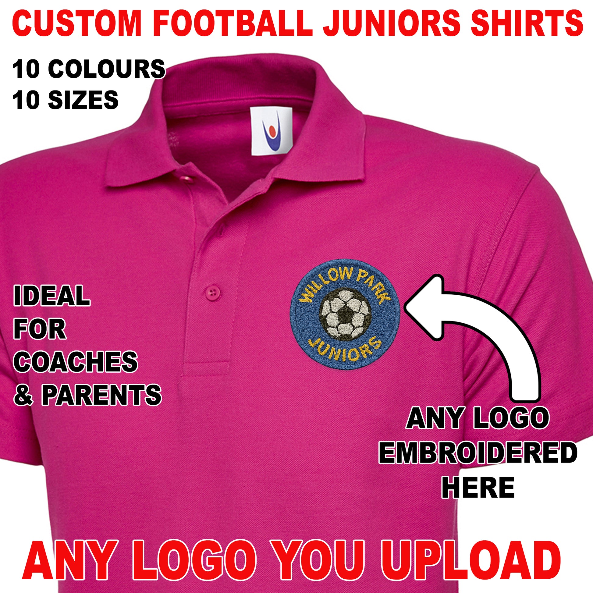 Personalised Football Junior Polo Shirts
