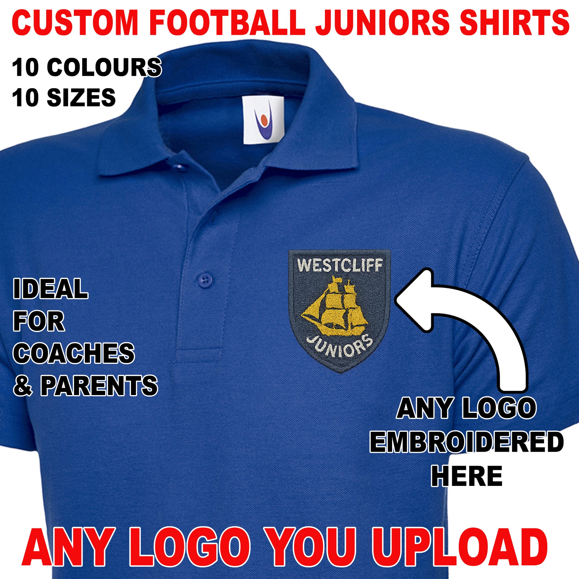 Personalised Football Junior Polo Shirts