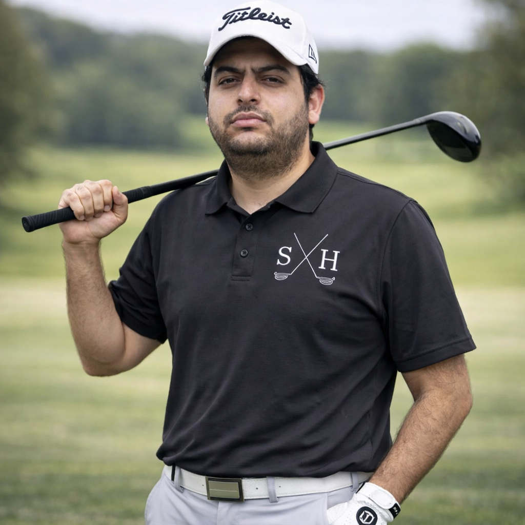Personalised Golf Polo Shirt with Embroidered Initials Golfwear Gift for Golfer