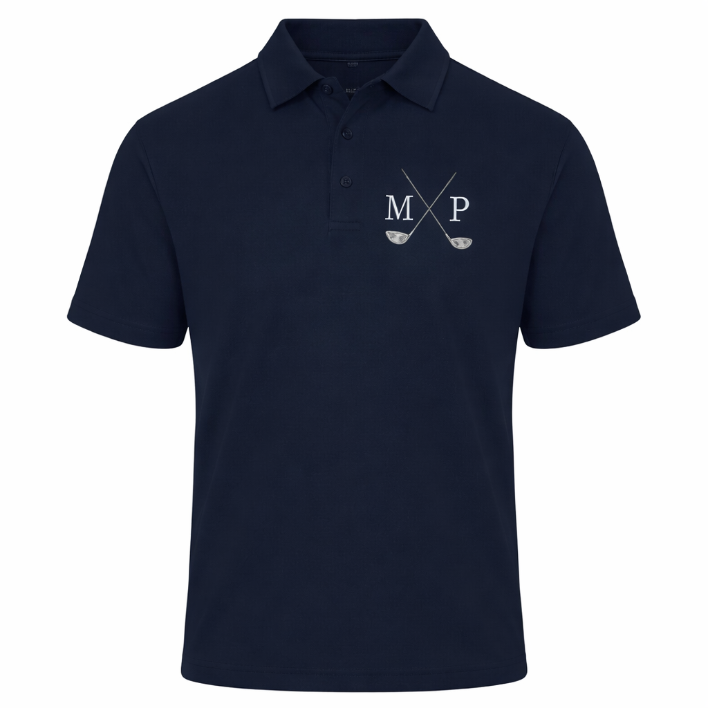 Personalised Golf Polo Shirt with Embroidered Initials Golfwear Gift for Golfer