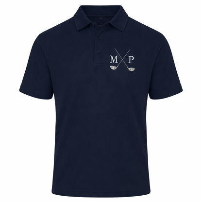 Personalised Golf Polo Shirt with Embroidered Initials Golfwear Gift for Golfer