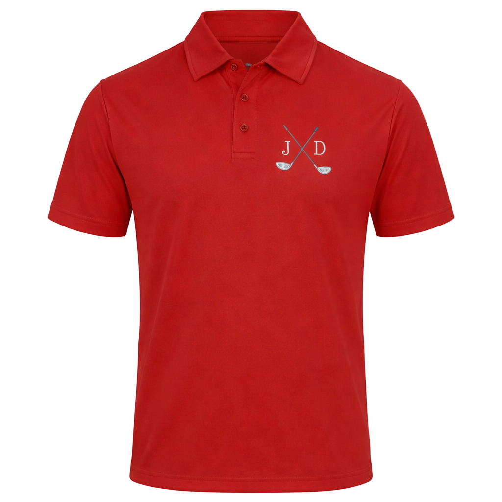 Personalised Golf Polo Shirt with Embroidered Initials Golfwear Gift for Golfer
