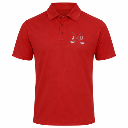 Personalised Golf Polo Shirt with Embroidered Initials Golfwear Gift for Golfer
