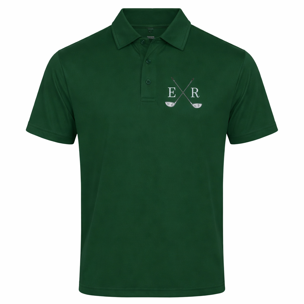 Personalised Golf Polo Shirt with Embroidered Initials Golfwear Gift for Golfer