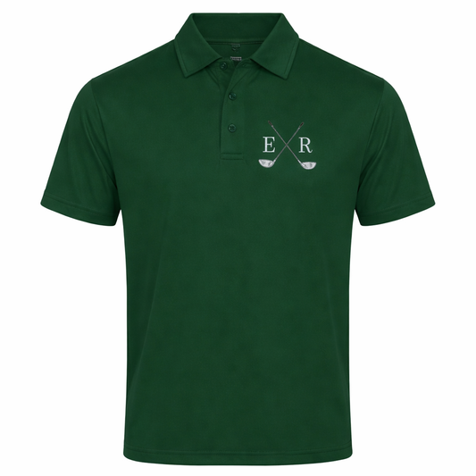Personalised Golf Polo Shirt with Embroidered Initials Golfwear Gift for Golfer