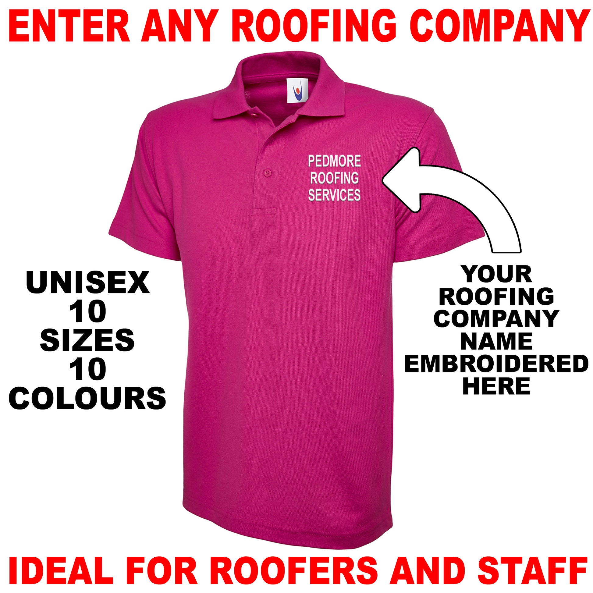 Personalised Roofing Polo Shirt UK