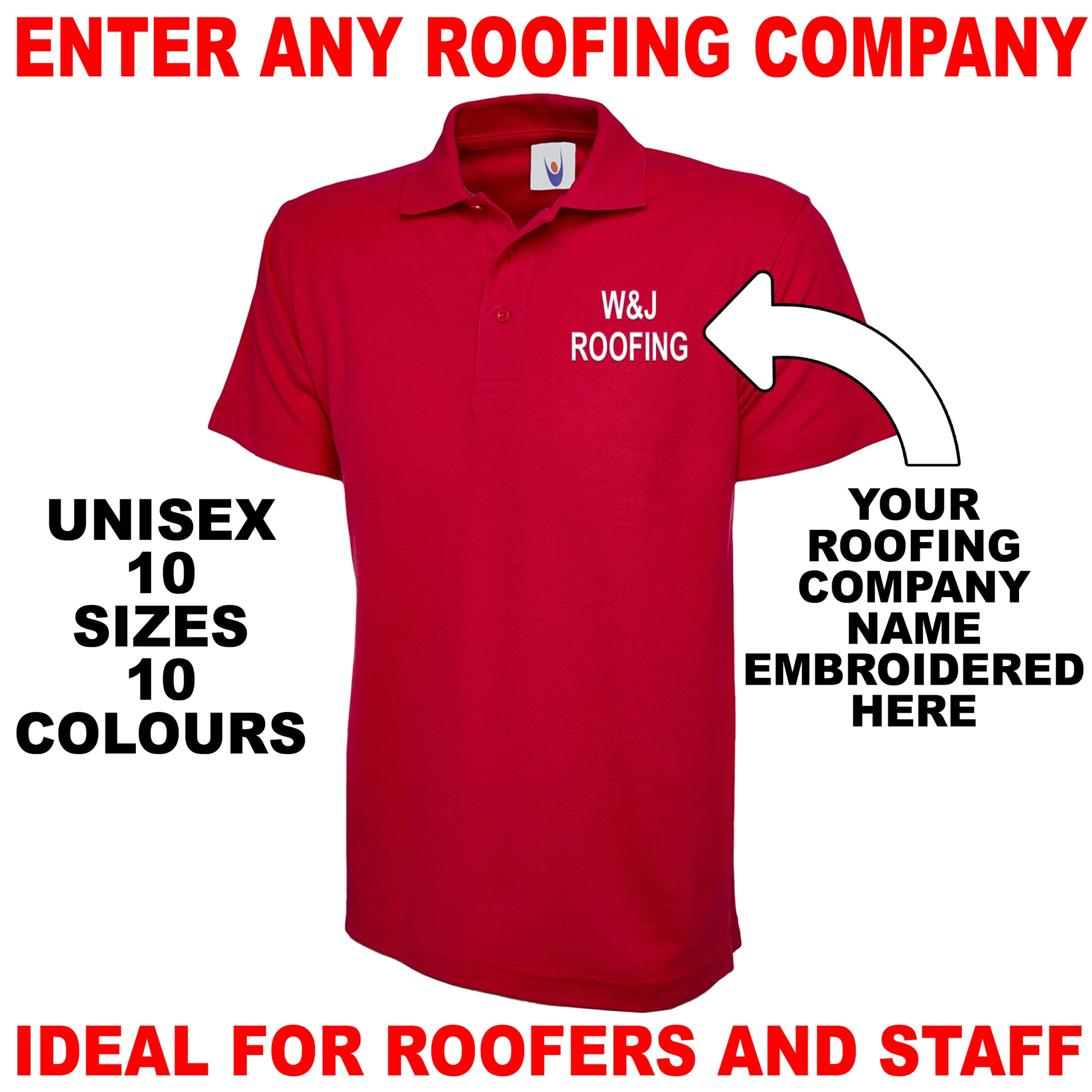 Personalised Roofing Polo Shirt UK