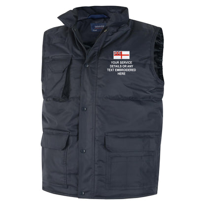 Personalised Royal Navy Gilet Embroidered Flag