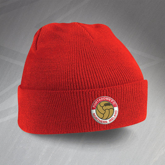 Portadown Football Beanie Hat Embroidered