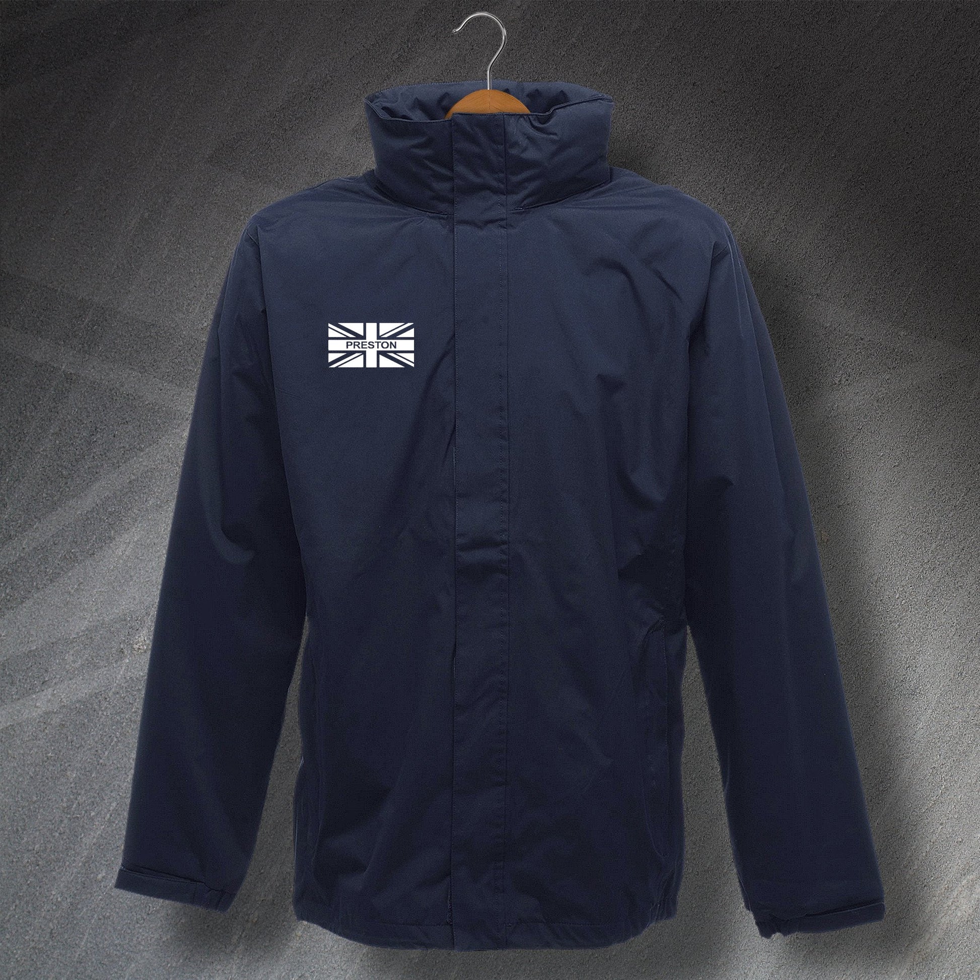 Preston Waterproof Jacket with Embroidered Union Jack Flag