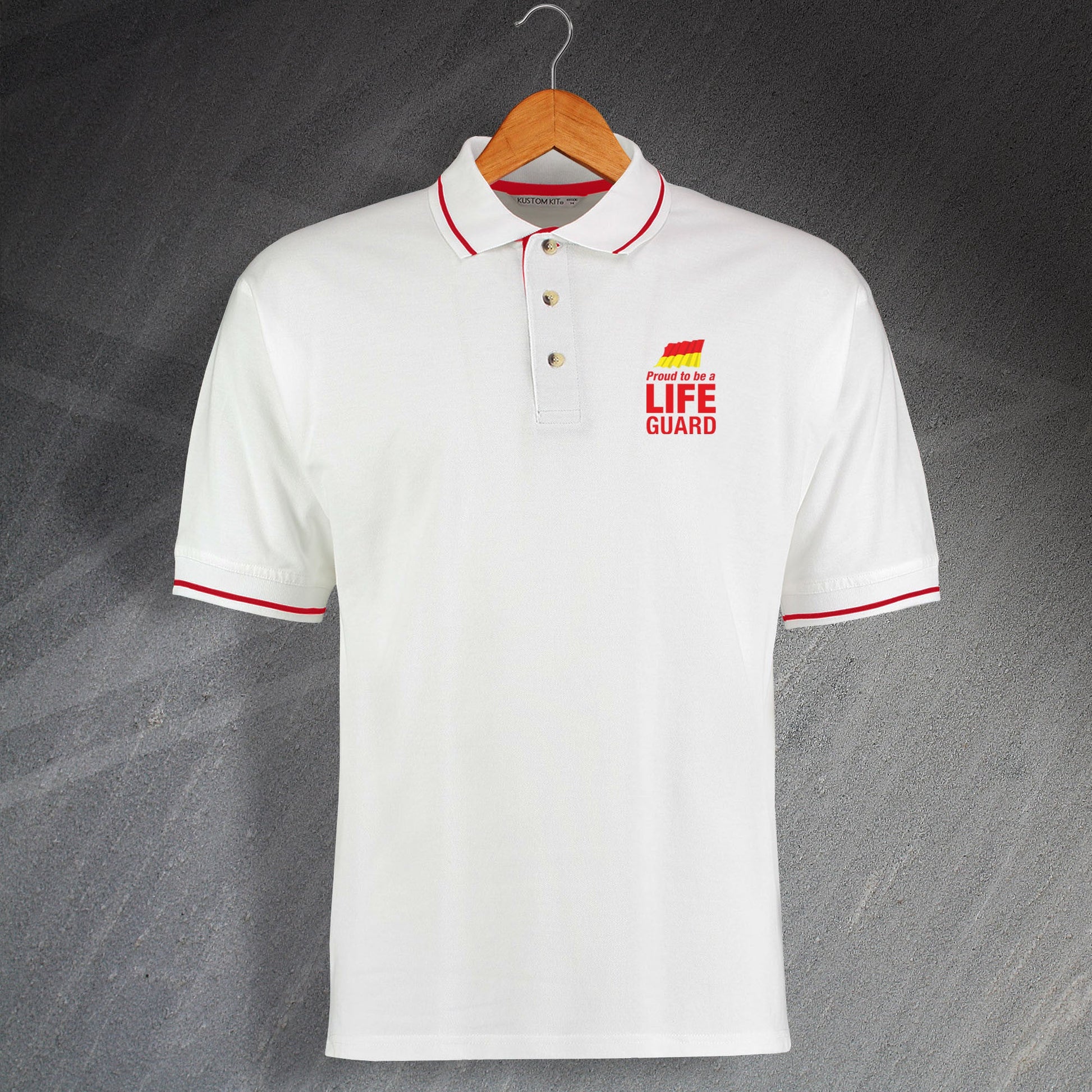 Proud to Be a Lifeguard Contrast Polo Shirt