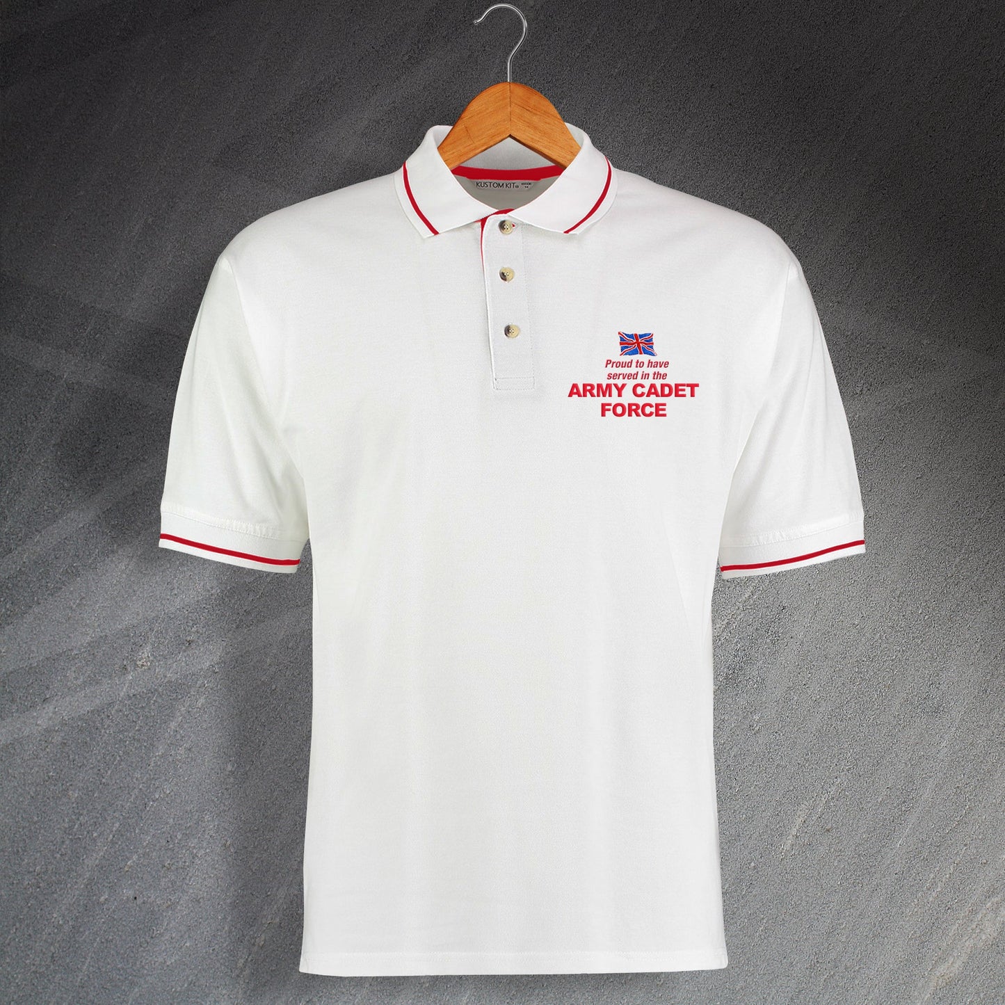 Proud to Have Served In The Army Cadet Force Embroidered Contrast Polo Shirt