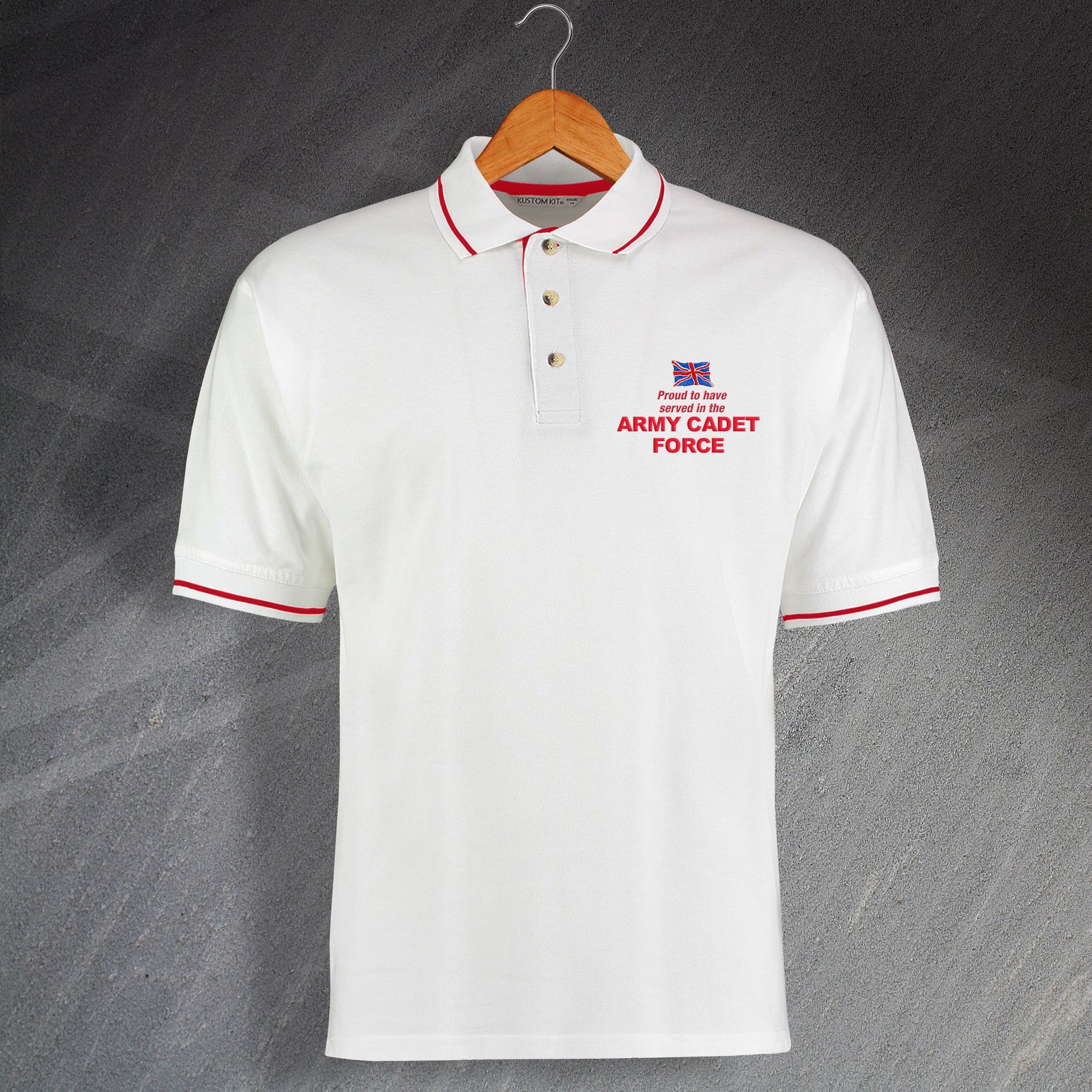 Proud to Have Served In The Army Cadet Force Embroidered Contrast Polo Shirt