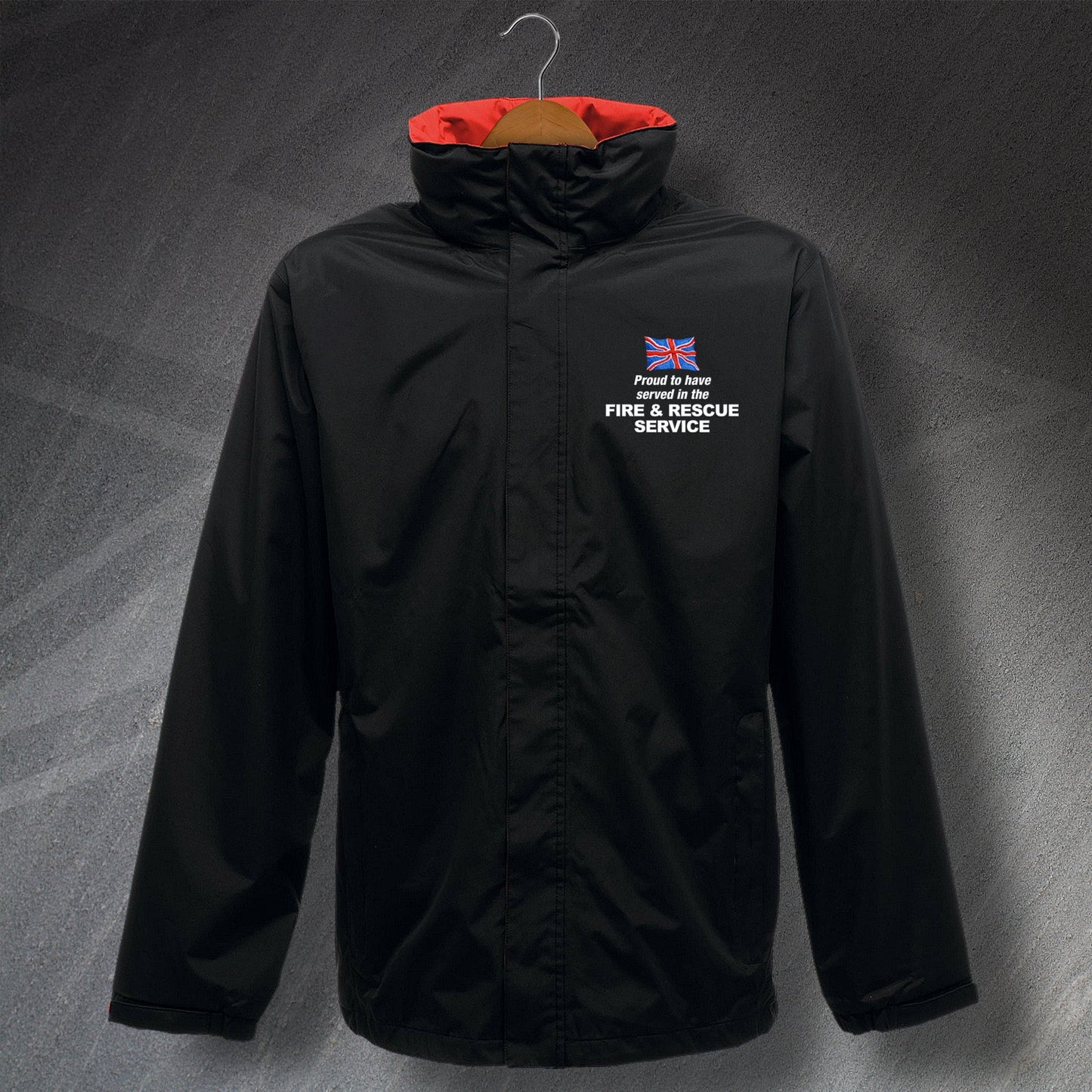 Proud to Have Served in The Fire and Rescue Service Waterproof Jacket