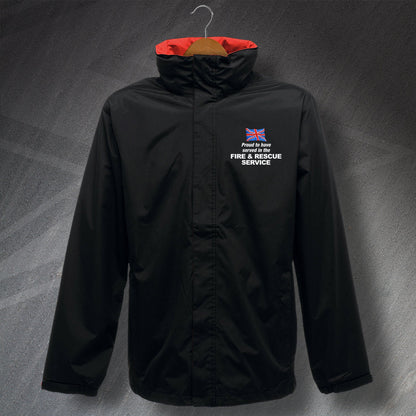 Proud to Have Served in The Fire and Rescue Service Waterproof Jacket