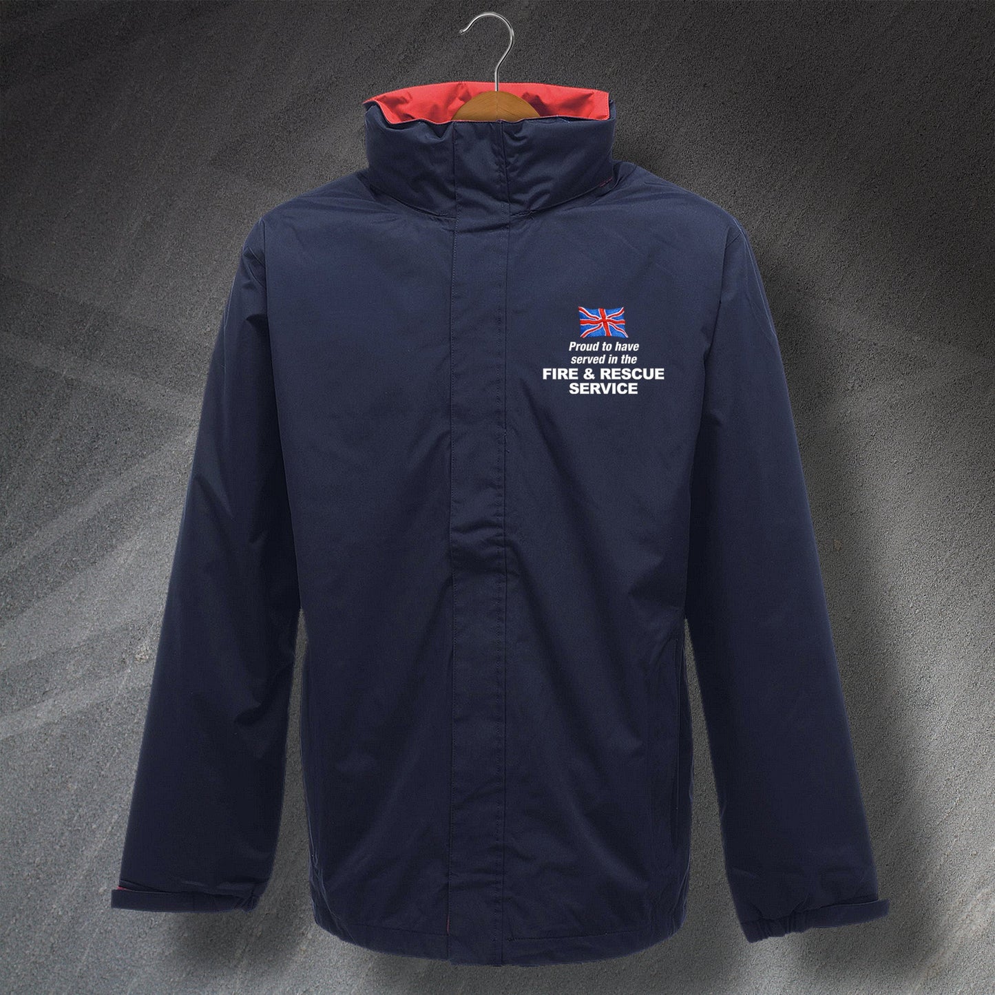 Proud to Have Served in The Fire and Rescue Service Waterproof Jacket