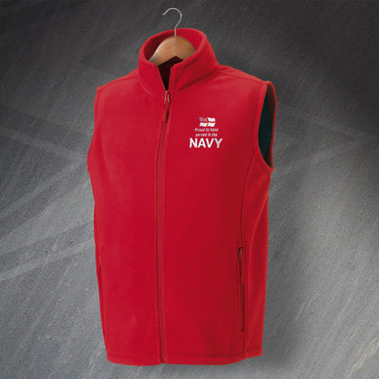 Navy Embroidered Fleece Gilet