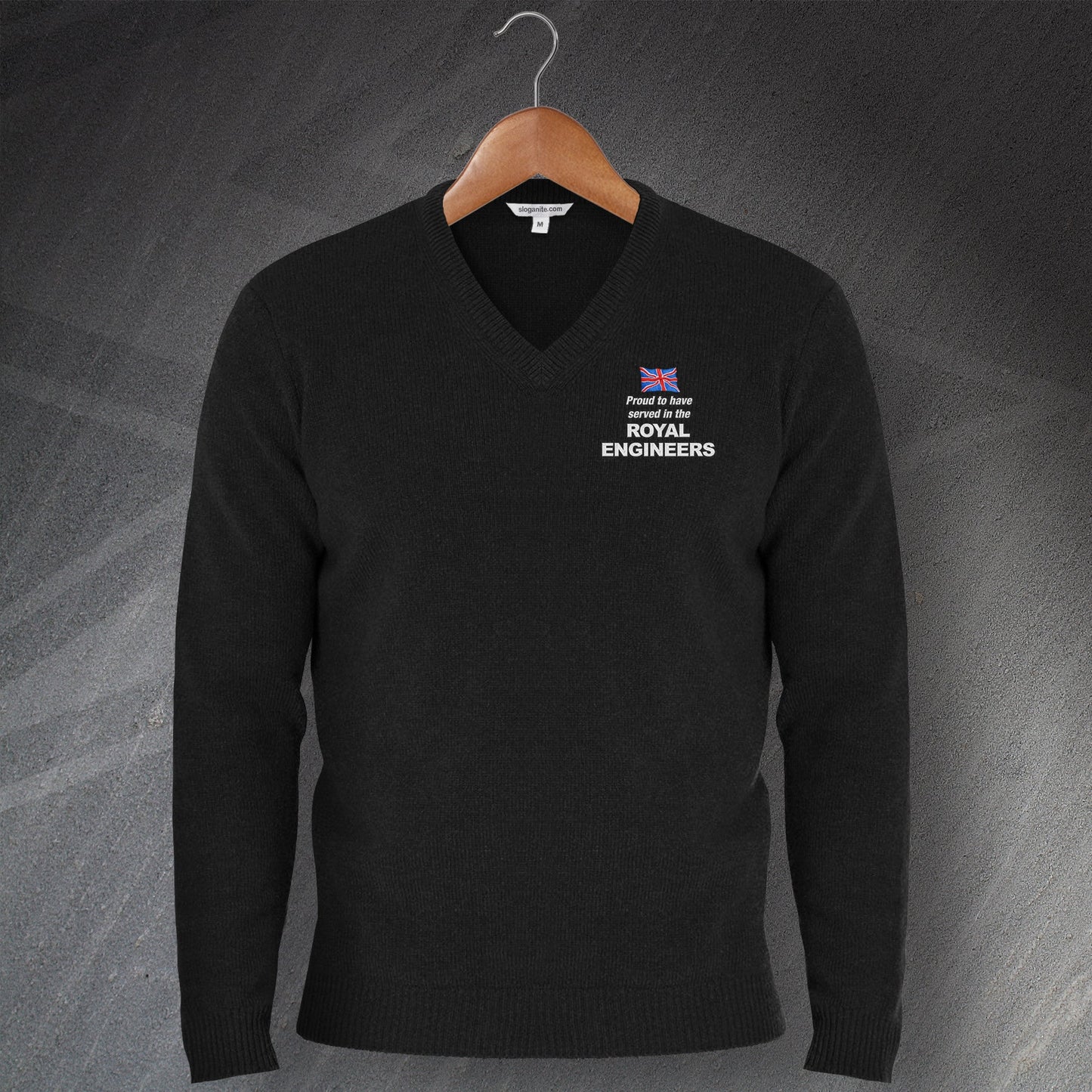 Royal Engineers Embroidered V-Neck Jumper
